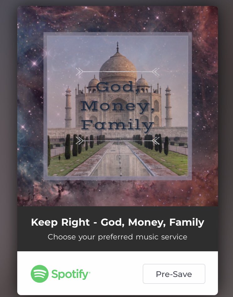 Keep Right – “God, Money, Family”